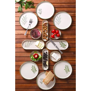 Nandy Home 14 Parça 6 Kişilik Handmade Yeşil Çiçek Kahvaltı Takımı - Lüx Kahvaltılık Sunum Seti