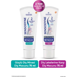 Klinik Beyazlık Güçlü Diş Minesi Diş Macunu 75 ml + Çay, Kahve ve Tütün Lekelerine Karşı Diş Macunu 75 ml