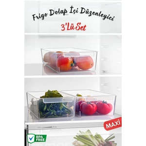 Nandy Home Frigo Maxi Buzdolabı & Dolap Içi Düzenleyici Organizer 3 Adet