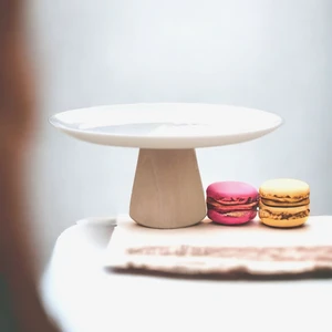 Ahşap Konik Ayaklı Beyaz 27 cm Sunumluk