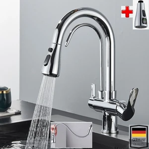 Mutfak Evye Bataryası Kısa Model Su Arıtma Çıkışlı Dijital Fiskiye Spiralli 7 Yıl Güvence Ithal Krom