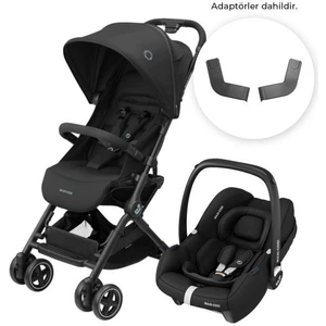 Lara2-Cabriofix I-Size Ultra Kompakt Kabin Boy Seyahat Sistem Bebek Arabası Essential Black