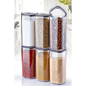 Nandy Home 6 Adet 320ML. Kare Contalı Etiketli Baharat Saklama Kabı