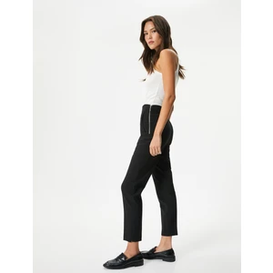 Kumaş Klasik Pantolon Yüksek Bel Dar Paça