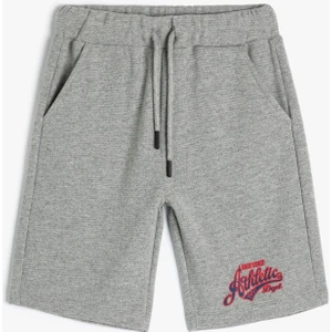 Şort Beli Bağlamalı Baskı Detaylı