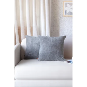 Iskandinav Bohem 2 Li Teddy Puffy Kırlent Kılıfı Gri