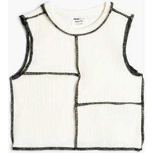 Crop Atlet Dikiş Detaylı Kolsuz