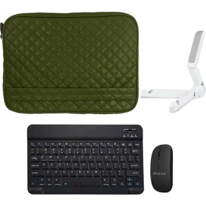 Xiaomi Redmi Pad Se 11 Inch Tablet Kapitone Tablet Çanta + Bluetooth Klavye + Mouse + Tablet Standı - AL8123