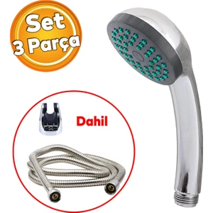 Duş Seti Fişkiye Banyo Duş Başlığı Set Fiskiyesi Telefonu Yuvarlak Klasik Başlık Metal Hortum