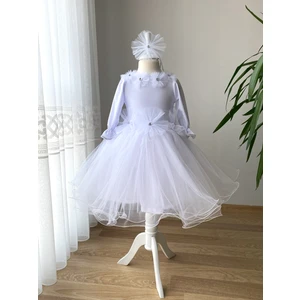 Berrince Tasarım Uzun Kollu Tül Etekli Çocuk Abiye Elbise