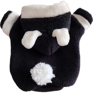 Atelyu Pet Kedi Köpek Kıyafetleri Siyah Beyaz Welsoft Sweatshirt