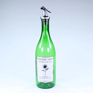 Yağdanlık Sosluk Sirkelik Özel Akıtıcılı Çimen Yeşili Ay Çiçek Etiketli 750 ml