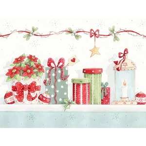 Vintage Christmas No:2 Desenli Amerikan Servisi Dikdörtgen 35 x 50 cm