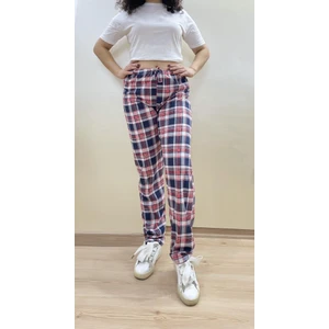 Kadın Lastikli Bel %100 Pamuklu Kurdeleli Desenli Pijama Altı