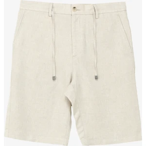 Lastikli Bel Basic Bej Erkek Bermuda Şort F4SM-SHT 0440