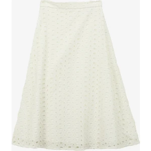 Fabrika Comfort Normal Bel Beyaz Kadın Güpür Midi Etek FC4SL-ETK0081