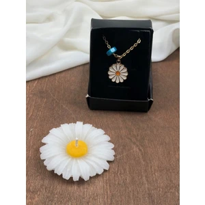 Masalsı Concept 14 Şubat Sevgililer Günü Hediyesi Kız Arkadaşa Sevgiliye Eşe Doğum Günü Hediyesi Papatya Kolye, Mum