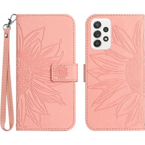 BDT Boutique Samsung Galaxy A73 5g Flip Cüzdan Için Kabartmalı Ayçiçeği Telefon Kılıfı (Yurt Dışından)