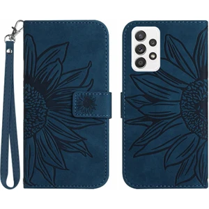 BDT Boutique Samsung Galaxy A73 5g Flip Cüzdan Için Kabartmalı Ayçiçeği Telefon Kılıfı (Yurt Dışından)