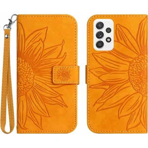 BDT Boutique Samsung Galaxy A73 5g Flip Cüzdan Için Kabartmalı Ayçiçeği Telefon Kılıfı (Yurt Dışından)