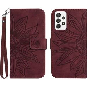 BDT Boutique Samsung Galaxy A73 5g Flip Cüzdan Için Kabartmalı Ayçiçeği Telefon Kılıfı (Yurt Dışından)