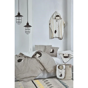 Migala Bebek Nevresim Takımı %100 Organik Pamuk Müslin Nakışlı Bej 100x150 Cm