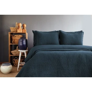 İssimo Savanna Lacivert Yıkanmış %100 Pamuk Poplin Yatak Örtüsü 240*260 cm