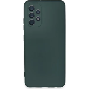 Galaxy A32 Kılıf Antibakteriyel Esnek Soft Parmak İzi Yapmaz Silikon - Koyu Yeşil