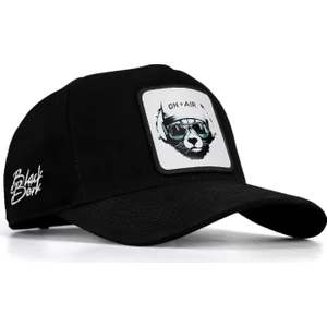 V1 Baseball Ayı - 1 Kod Logolu Unisex Siyah Şapka (Cap)