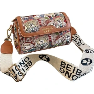 Kadın Çapraz Çanta Küçük Ayı Desenli Kadın Omuz Çantası (Yurt Dışından)