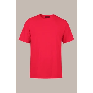 Erkek Kırmızı T- Shirt Regular Fit Rahat Kesim Bisiklet Yaka Basic Tişört