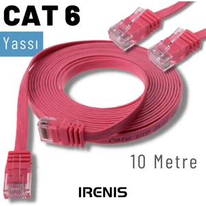 10 Metre Cat6 Kablo Yassı Ethernet Network Lan Ağ Internet Kablosu
