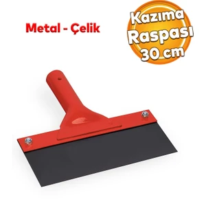 Kazıma Sıyırma Raspası Metal Saplı Çelik 30 cm Spatula Inşaat Duvar Harç Parke Zemin Temizlleme