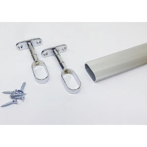 Gardırop Oval Alüminyum Dolap Borusu 40 cm 2'li Boru Başlığı