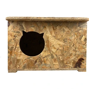 Kedi Kulubesi Dış Ortam Uygun Ahşap Kedi Evi Osb 50X35X30 cm