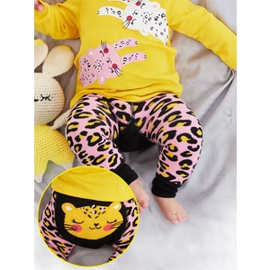 Leopar Kız Bebek Pembe Tayt-pantolon