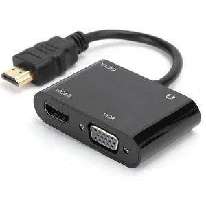 Coverzone 1080P 2in1 Hd'den Vga'ya HDMI to VGA Hd Dönüştürücü Bilgisayar Projeksiyonu - Hd Ürünleri Için Tv Adaptörüne VGA Ürünlerini Bağlama ZR724