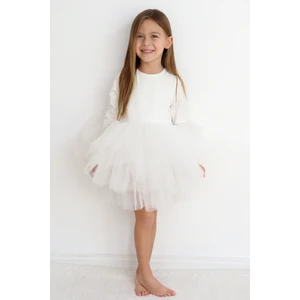 Le Mabelle Ekru  Tütü Etekli Kız Çocuk Balerin Elbise - Miranda