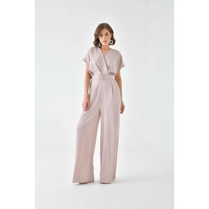 FTZ Women Kadın Kemerli Tulum  Beige 30724
