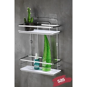 Sas Haus Yapışkanlı Ömür Boyu Paslanmaz Kristal Ayarlanabilir Raf Banyo Düzenleyici Şampuanlık Lş-02 Kb