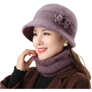 Sunflower Flower 2023 Orta Yaşlı Kış Sıcak Tavşan Kürk Örme Şapka (Yurt Dışından)