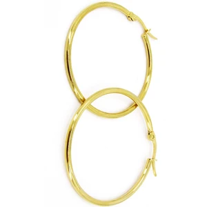 Takı Dükkanı 36MM Kadın Halka Çelik Küpe Çifti Italyan Kilitli MSE27