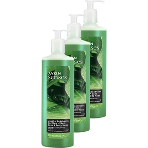 Senses Jungle Rainburst Adaçayı ve Sandal Ağacı Kokulu Erkek Saç ve Vücut Şampuanı 720 ml Üçlü Set