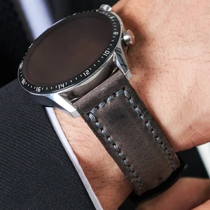Hakiki Deri Saat Kordonu 20MM 22MM  Nacar Seiko Omega Tudor Citizen Lacoste Casio Fossil Calvin Klein Armani Tissot Klasik Saat Kordon Deri Kayış Gri