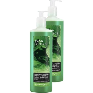 Senses Jungle Rainburst Adaçayı ve Sandal Ağacı Kokulu Erkek Saç ve Vücut Şampuanı 720 Ml. Ikili Set