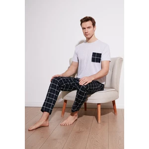 Ekoseli Regular Fit Kısa Kollu Pijama Takımı Erkek Pijama Takımı 6572002