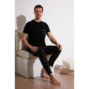 Ekoseli Regular Fit Kısa Kollu Pijama Takımı Erkek Pijama Takımı 6572002