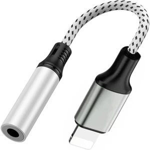 Tak Çalıştır Lightning To Aux 3.5mm Kulaklık Jak Dönüştürücü Alüminyum Alaşım Kırılmaz Örgü Kablo