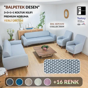 açık-gri Koltuk Kılıfı lastikli balpetek kanepe Takımı Çekyat Örtüsü (3+3+1+1) Tam kaplama kılıf koltuk örtüsü