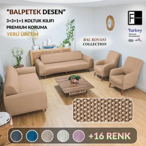 kahverengi Koltuk Kılıfı lastikli balpetek kanepe Takımı Çekyat Örtüsü 3+3+1+1 Tam kaplama kılıf koltuk örtüsü
